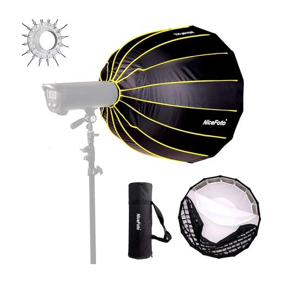 NiceFoto 120 cm Deep Parabolic Softbox with Grid
